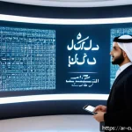 Home 19 AI 큐레이션의 비즈니스 모델 분석 - A modern Arabic customer service center scene showcasing AI-powered personalized customer interactio...