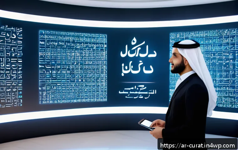 AI 큐레이션의 비즈니스 모델 분석 - A modern Arabic customer service center scene showcasing AI-powered personalized customer interactio...
